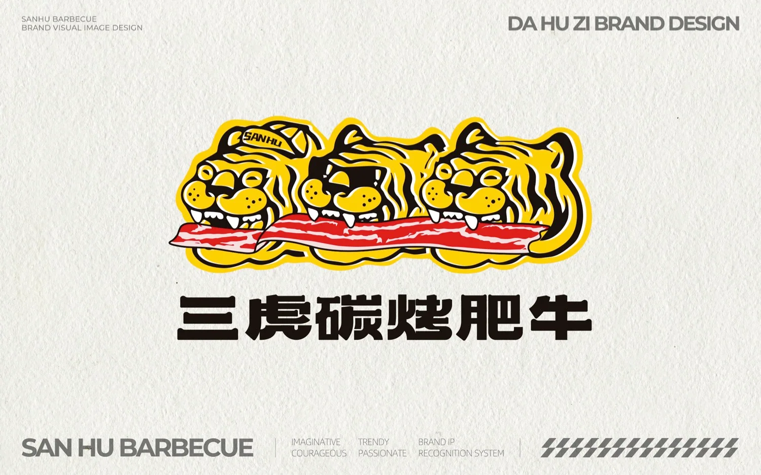 三虎碳烤肥牛 品牌字体与图形 / PDF设计原稿